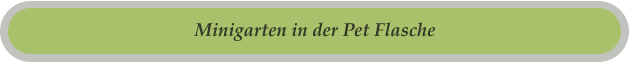 Minigarten in der Pet Flasche